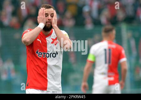 Mlada Boleslav, République tchèque. 9th avril 2023. VACLAV JURECKA de Slavia lors de la ligue tchèque, Round 26, match de football à Mlada Boleslav le 09 Apri, l 2023. (Credit image: © Slavek Ruta/ZUMA Press Wire) USAGE ÉDITORIAL SEULEMENT! Non destiné À un usage commercial ! Banque D'Images