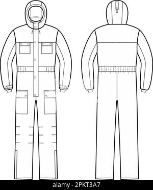 Combinaison de travail pour Homme. CAO mode. Illustration de Vecteur