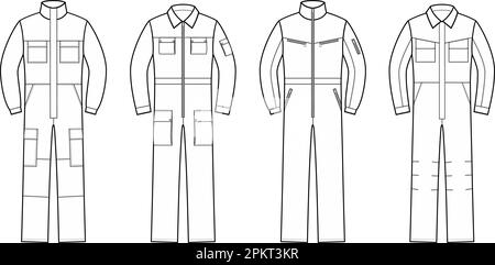 Combinaison de travail pour Homme. CAO mode. Illustration de Vecteur