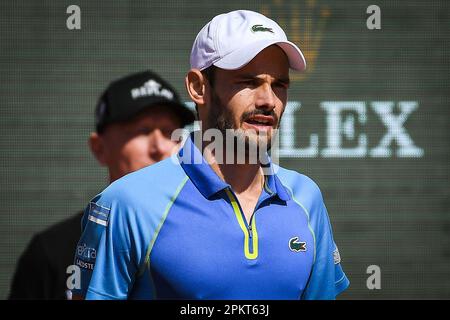 Roquebrune Cap Martin, France. 09th avril 2023. Hugo NYS de Monaco pendant le Rolex Monte-Carlo, ATP Masters 1000 tennis sur 8 avril 2023 au Monte-Carlo Country Club de Roquebrune Cap Martin, France - photo Matthieu Mirville/DPPI crédit: DPPI Media/Alamy Live News Banque D'Images