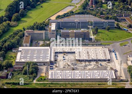 Vue aérienne de la salle de démolition Aldi-Nord à Styrum - Sud, Siège de l'ALDI Süd, Mülheim an der Ruhr, région de la Ruhr, Rhénanie-du-Nord-Westphalie, Germa Banque D'Images