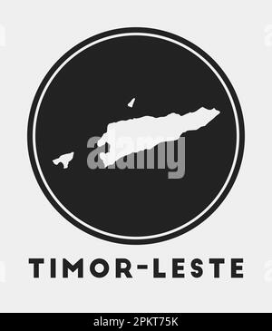 Icône Timor-Leste. Logo rond avec carte du pays et titre. Badge Timor-Leste élégant avec carte. Illustration vectorielle. Illustration de Vecteur