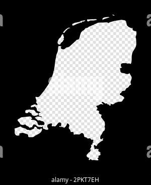 Carte stencil des pays-Bas. Carte transparente simple et minimale des pays-Bas. Rectangle noir de forme coupée du pays. Illustration vectorielle froide Illustration de Vecteur