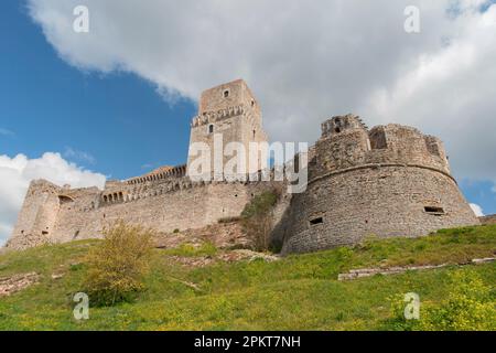 Château Rocca Maggiore à Assise, Italie Banque D'Images