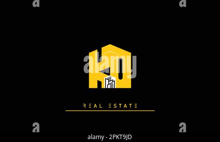 Immobilier lettres initiales Monogram logo Ko , OK Illustration de Vecteur