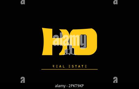 Immobilier lettres initiales Monogram logo Ko , OK Illustration de Vecteur
