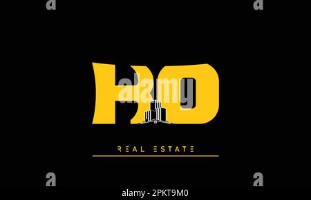 Immobilier lettres initiales Monogram logo Ko , OK Illustration de Vecteur