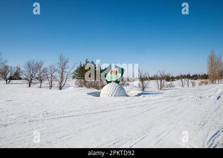 Wolseley Golf Club signe à Wolseley, Saskatchewan, Canada Banque D'Images