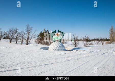 Wolseley Golf Club signe à Wolseley, Saskatchewan, Canada Banque D'Images