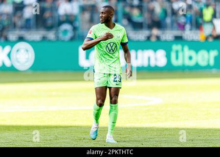 Monchengladbach, Allemagne. 09th avril 2023. Firo : 9 avril 2023, football, football, ligue 1st, 1st Bundesliga, saison 2022/2023, Borussia Monchengladbach - VfL Wolfsburg Josuha Guilavogui (VfL Wolfsburg) chiffre entier, crédit: dpa/Alay Live News Banque D'Images