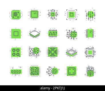 Jeu de couleurs des icônes de jetons Illustration de Vecteur