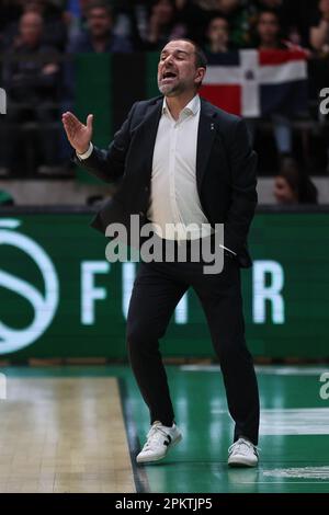 BADALONA, ESPAGNE - AVRIL 9: Carles Duran de Joventut Badalona pendant le match de l'ACB Liga Endesa entre Joventut Badalona et Valence Panier au Palau Municipal d Sports de Badalona sur 9 avril 2023 à Badalona, Espagne (photo de David Ramirez/DAX Images) Banque D'Images