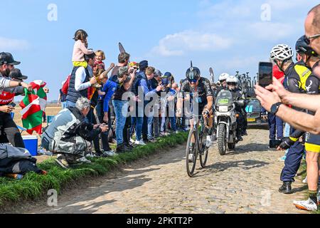 Gruson, France. 09th avril 2023. John Degenkolb de Team DSM photographié sur Carrefour de lArbre, le dimanche 9 avril 2023, Gruson, France . Credit: Sportpix / Alamy Live News Banque D'Images