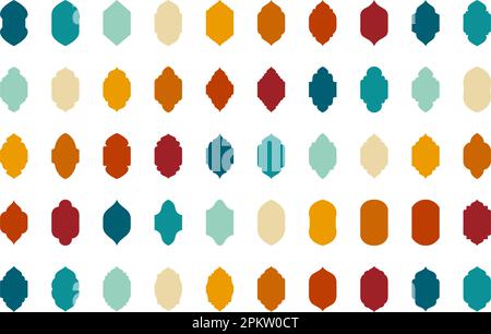 Cadres de fenêtres arabes vintage. Arcs de forme musulmane. L'arabe arches différentes formes pour l'illustration de l'architecture islamique. Illustration de Vecteur