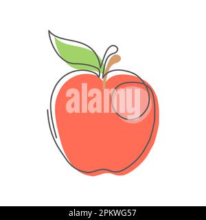Apple un dessin sur fond blanc Illustration de Vecteur