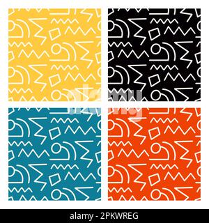 Ensemble de motifs africains sans coutures. Origine ethnique tribale Illustration de Vecteur