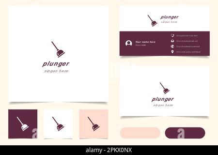 Logo du plongeur avec texte modifiable. Modèle de livre de marque et de carte de visite. Illustration de Vecteur