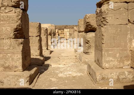 Le Temple de Ramsès II à proximité du Temple de Seti I à Abydos, Egypte Banque D'Images