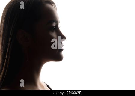 Profil de visage femme silhouette amélioration de beauté Banque D'Images