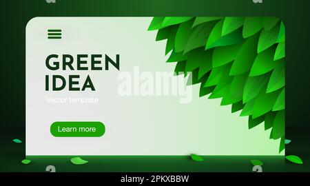 Page d'arrivée avec feuilles. Concept d'écologie. Illustration vectorielle Illustration de Vecteur