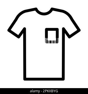 Icône de chemise Vector Thick Line pour usage personnel et commercial. Banque D'Images