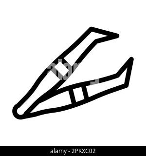 Icône de ligne épaisse vectorisé pour brucelles à usage personnel et commercial. Banque D'Images