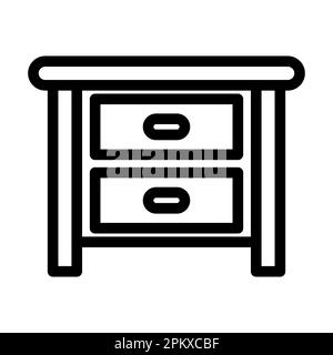 Icône de ligne épaisse Vector de tiroir pour usage personnel et commercial. Banque D'Images