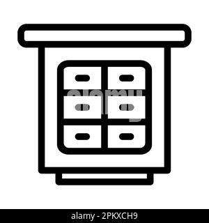 Icône de ligne épaisse Vector pour armoire de remplissage pour usage personnel et commercial. Banque D'Images