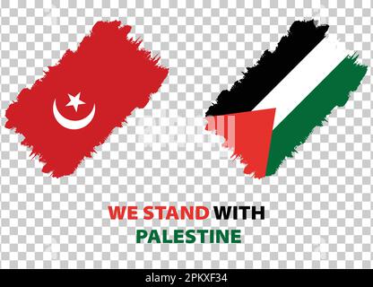 Drapeau de la Turquie et de la Palestine en format vectoriel fichier entièrement modifiable Illustration de Vecteur