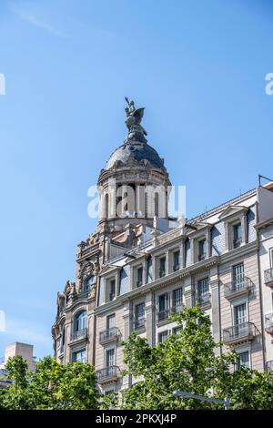 Edifici de la Unio i el Fenix, Passeig de Gracia, Barcelone, Catalogne, Espagne Banque D'Images