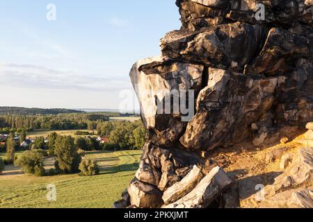 Monument naturel du mur du diable près de Weddersleben Banque D'Images