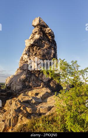 Monument naturel du mur du diable près de Weddersleben Banque D'Images