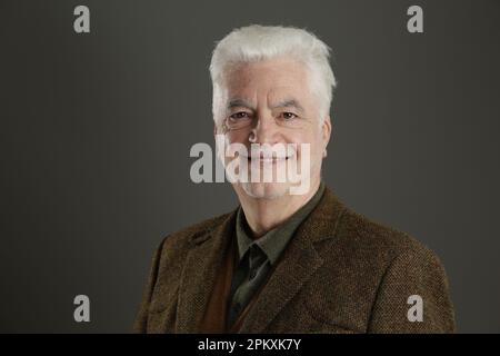 Portrait en tête de l'écrivain écossais et activiste de langue Billy Kay Banque D'Images