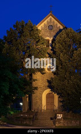 Église Allrode Harz la nuit Banque D'Images