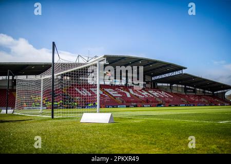 Wrexham, Royaume-Uni. 10th avril 2023. Une vue générale de l'hippodrome avant le match de la Vanarama National League Wrexham vs Notts County au terrain de l'hippodrome, Wrexham, Royaume-Uni, 10th avril 2023 (photo de Ritchie Sumpter/News Images) à Wrexham, Royaume-Uni le 4/10/2023. (Photo de Ritchie Sumpter/News Images/Sipa USA) crédit: SIPA USA/Alay Live News Banque D'Images