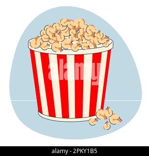 Boîte à pop-corn, icône cinéma et émission de télévision. Illustration de Vecteur
