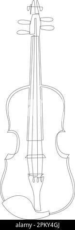 Dessin de ligne continue pour violon. Design minimaliste Illustration de Vecteur