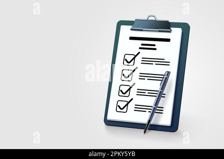 Presse-papiers, page de service de gestion, papier d'affaires. Illustration vectorielle Illustration de Vecteur