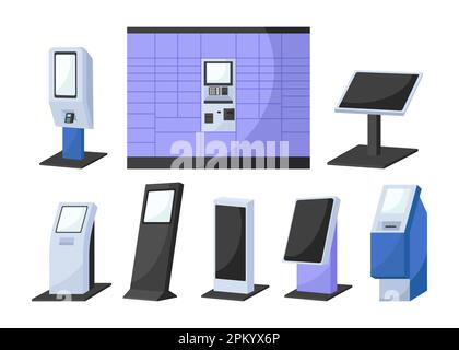 Machines interactives modernes pour jeux d'illustrations vectorielles de paiement Illustration de Vecteur