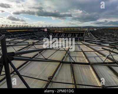 Vue aérienne de Pride Park Derby, stade du club de football du comté de Wayne Rooney's Derby Banque D'Images