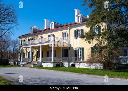 USA New York NY Hyde Park FDR Bellefield site historique national extérieur manoir familial Newbold-Morgan Banque D'Images