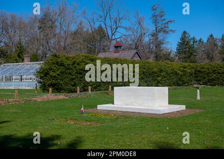 États-Unis New York NY Hyde Park FDR Springwood Estate National Historic site Franklin Delano Roosevelt Accueil et causeuse Banque D'Images