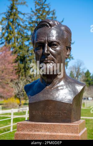 États-Unis New York NY Hyde Park FDR Springwood Estate National Historic site Franklin Delano Roosevelt Accueil et causeuse Banque D'Images