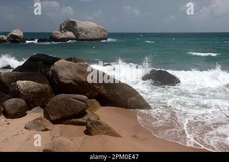 Une plage et un paysage de la plage d'Ao Tanote sur l'île de Ko Tao dans la province de Surat Thani en Thaïlande, Ko Tao, mars 2010 Banque D'Images