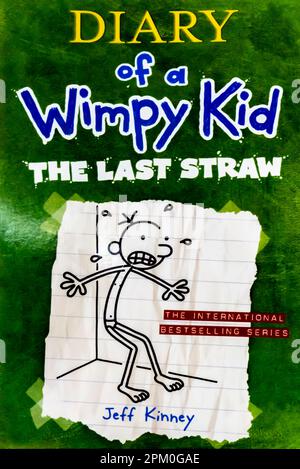 Journal d'un enfant de Wimpy: La dernière paille.. Auteur Jeff Kinney 2009 couverture US Banque D'Images