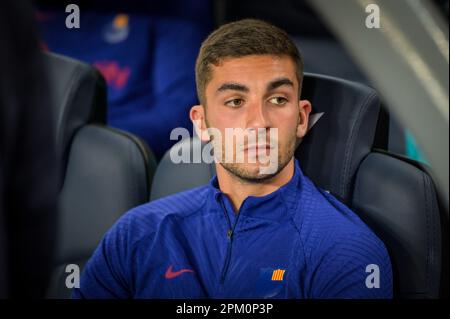 Barcelone, Espagne. 10th avril 2023. Ferran Torres (FC Barcelone) lors d'un match de la Liga Santander entre le FC Barcelone et le FC Gérone au camp Spotify Nou, à Barcelone, Espagne sur 10 avril 2023. (Photo/Felipe Mondino) crédit: Live Media Publishing Group/Alay Live News Banque D'Images