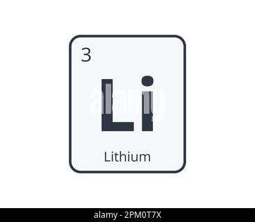 Lithium Chemical Element Graphic pour les conceptions scientifiques. Illustration de Vecteur