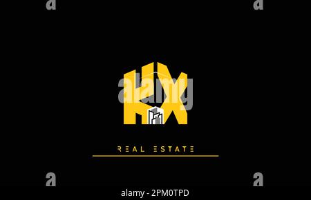 Lettres immobilières initiales Monogram logo KX , XK Illustration de Vecteur