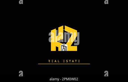 Lettres de l'immobilier initiales Monogram logo KZ , ZK Illustration de Vecteur