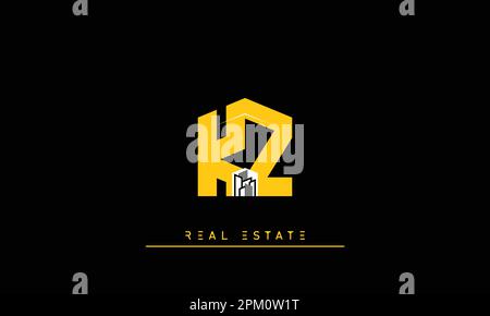 Lettres de l'immobilier initiales Monogram logo KZ , ZK Illustration de Vecteur